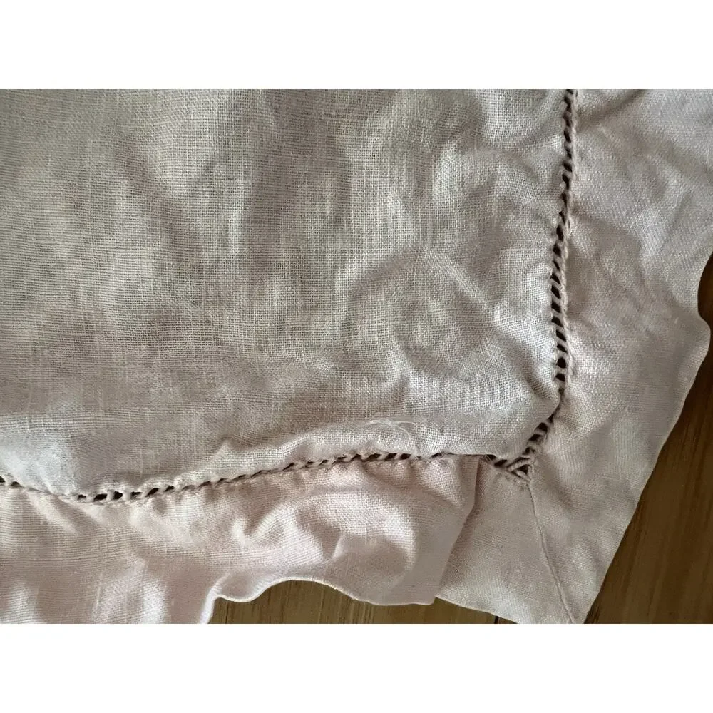 Light Pink 100% Pure Flax Linen 12 Placemats 21” Blush Eyelet
